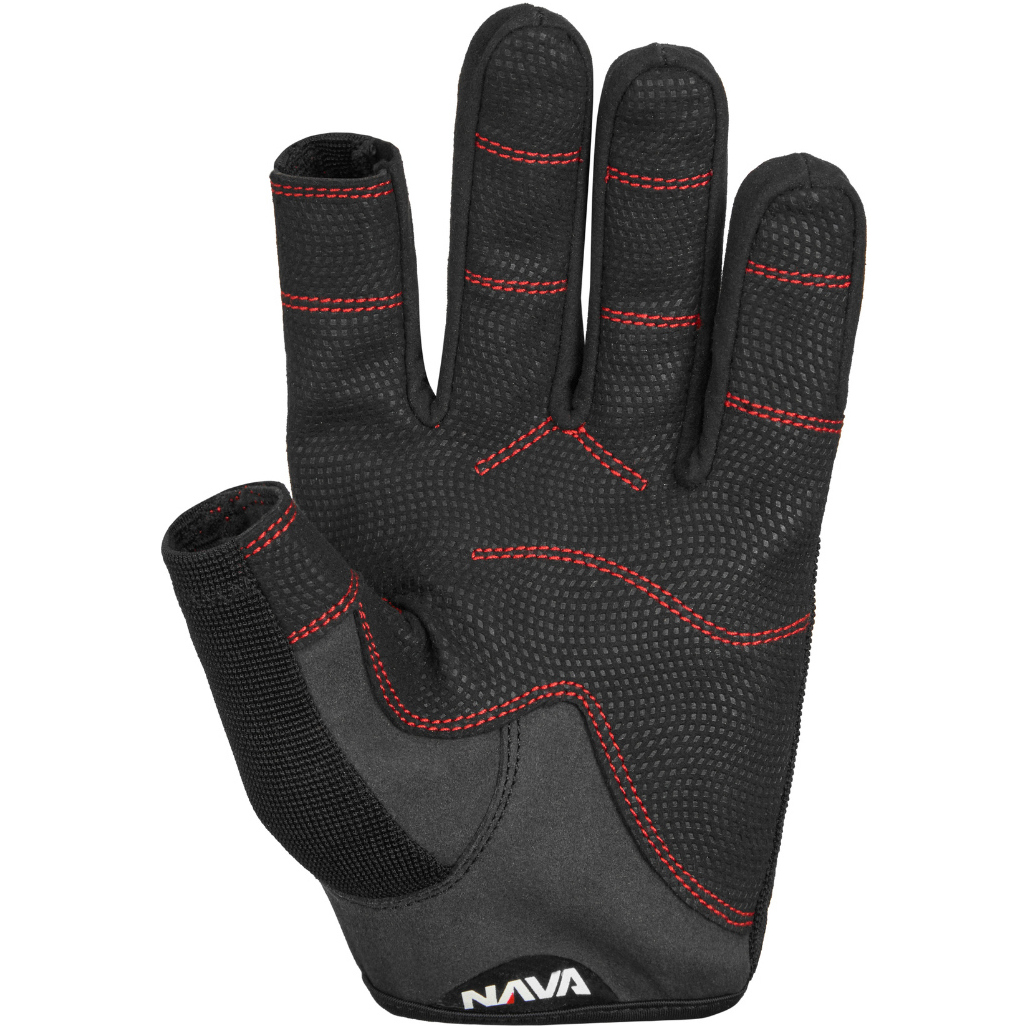 2025 Nava Performance Nava Club Long Finger Sailing Gloves NAVACGLF01 - Black